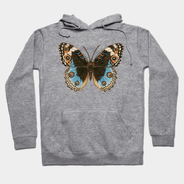 Blue Pansy Butterfly Hoodie by katerinamk